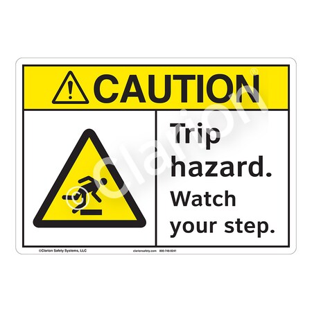 Caution Trip Hazard Sign (F1217-)|Aluminum 14" X 10" with Corner Mounting Holes|ANSI Signs|Sign for Warehouses, Manufacturing, Factories, Construction Area, Workplace, Laboratory